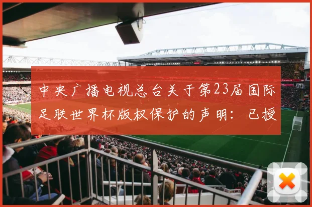 中央广播电视总台关于第23届国际足联世界杯版权保护的声明:已授权咪咕、小红书以实时转播、延时转播、视频点播方式向公众提供赛事节目